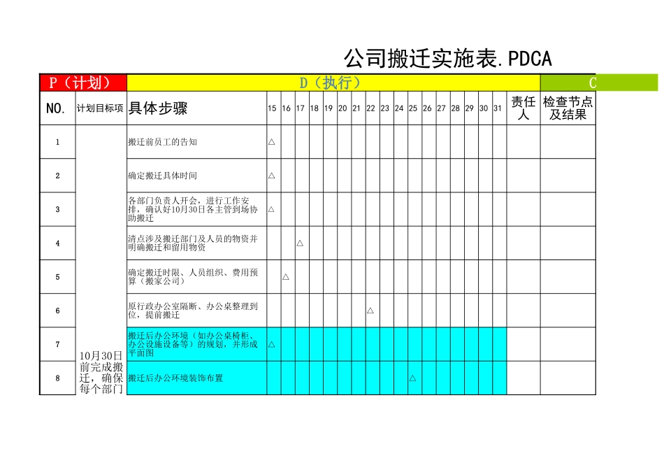 【搬迁管理】公司搬迁工作计划表---副本_第1页