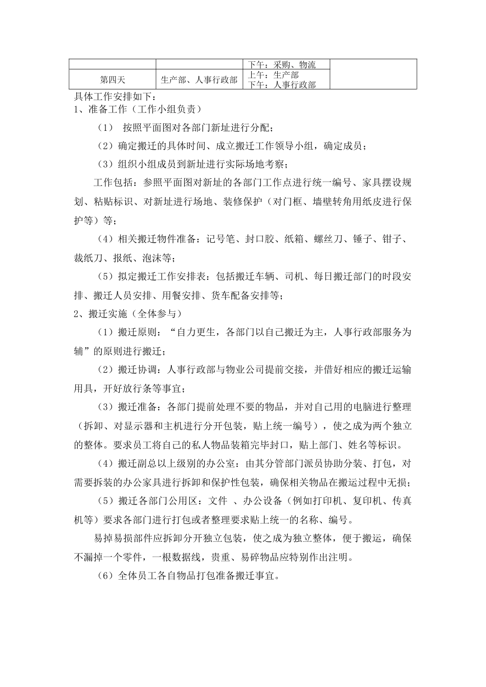 【搬迁管理】公司搬迁工作计划书_第2页