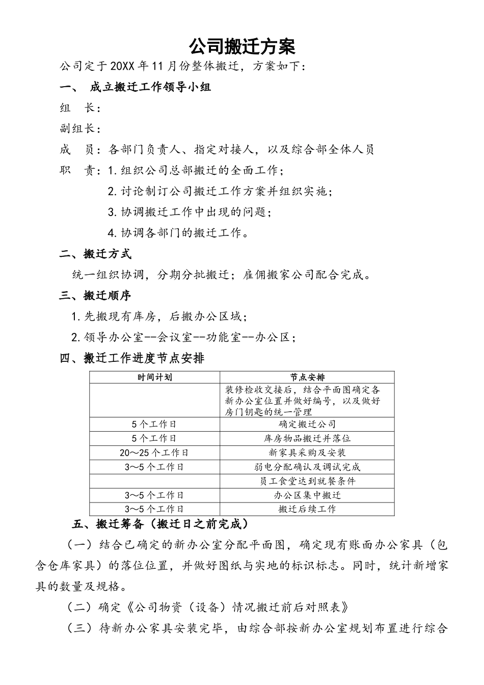 【搬迁管理】集团公司搬迁方案_第1页