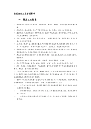 【食堂卫生】食堂卫生管理标准