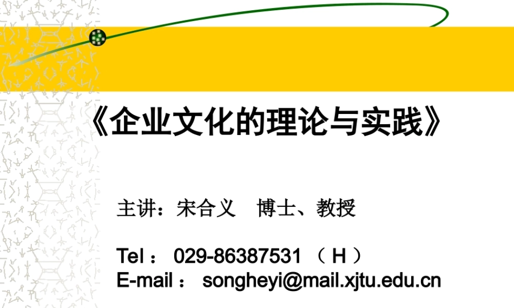 企业文化的理论与实践