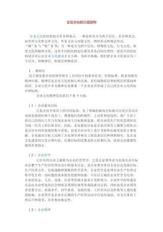 企业文化的三层结构