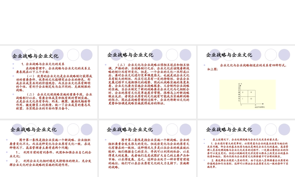 企业战略与企业文化