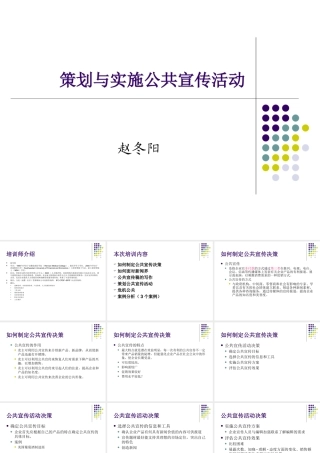 策划与实施公共宣传活动