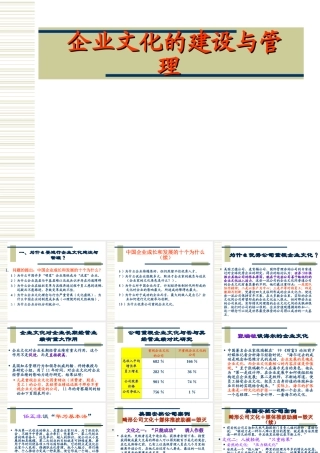 企业文化的建设与管理