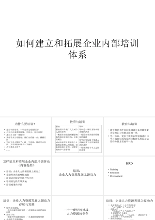 如何建立和拓展企业内部培训