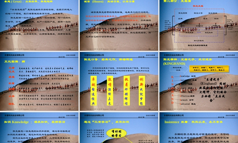 北大纵横:阳光丝业企业文化宣言