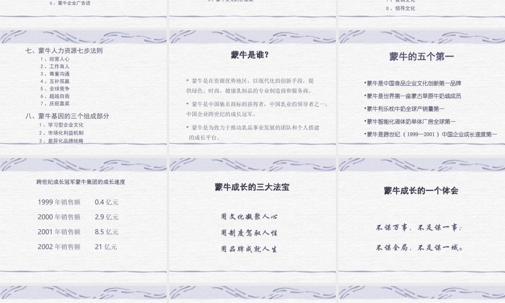 蒙牛集团《企业文化手册》