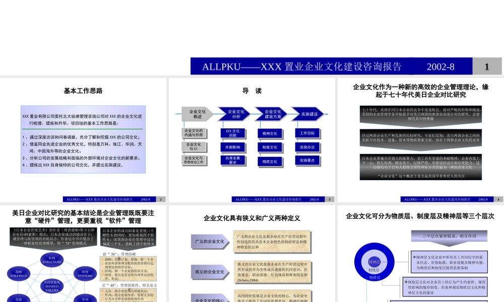 某公司企业文化建设咨询报告