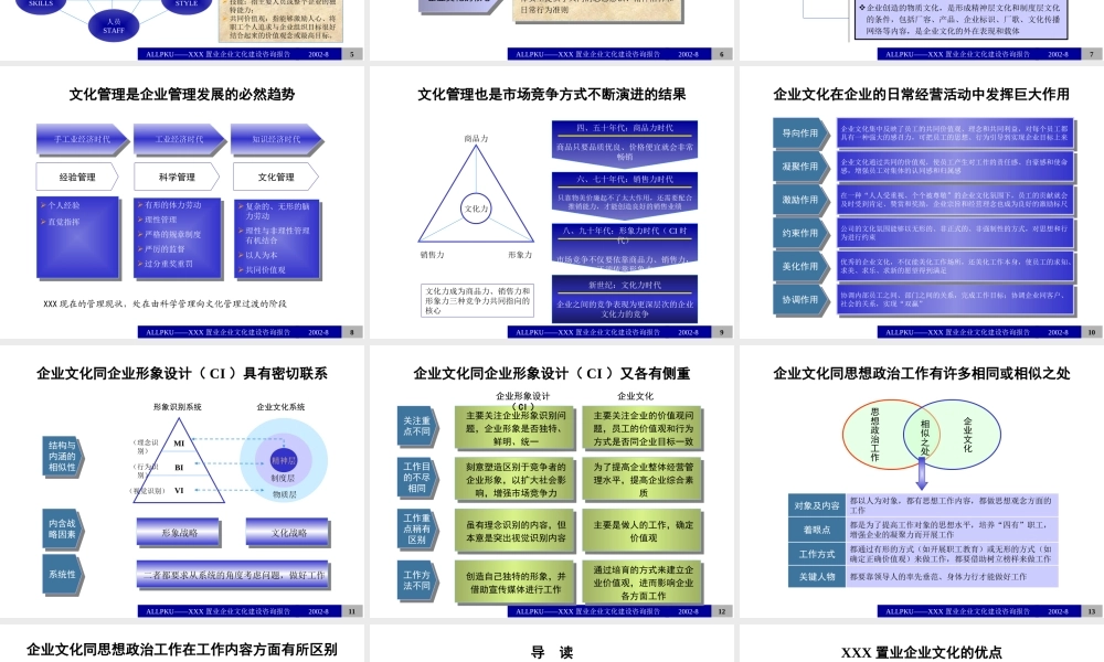 某公司企业文化建设咨询报告