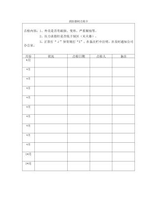 消防器材点检卡