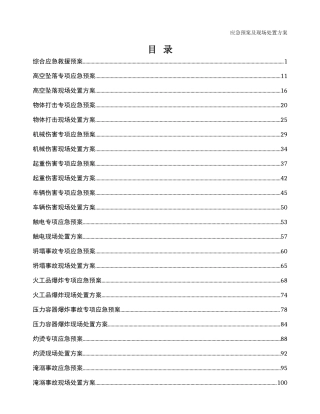应急预案及现场处置方案汇编