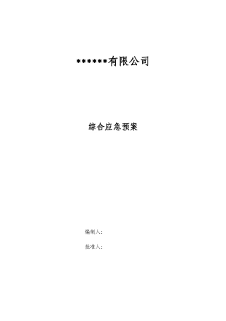 公司生产安全事故灾难综合应急预案