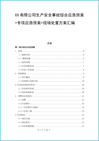 企业综合+专项应急预案+现场处置方案汇编（页）