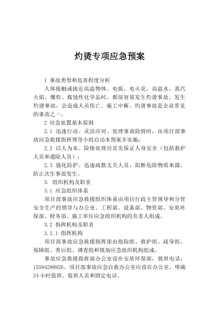 灼烫专项应急预案