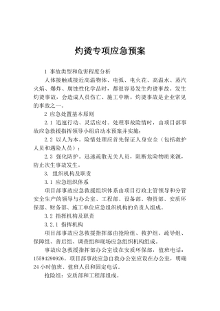 灼烫专项应急预案