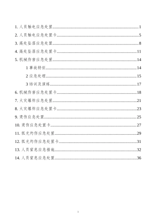 安全生产应急处置卡模板（典型伤害）