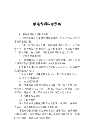  触电专项应急预案