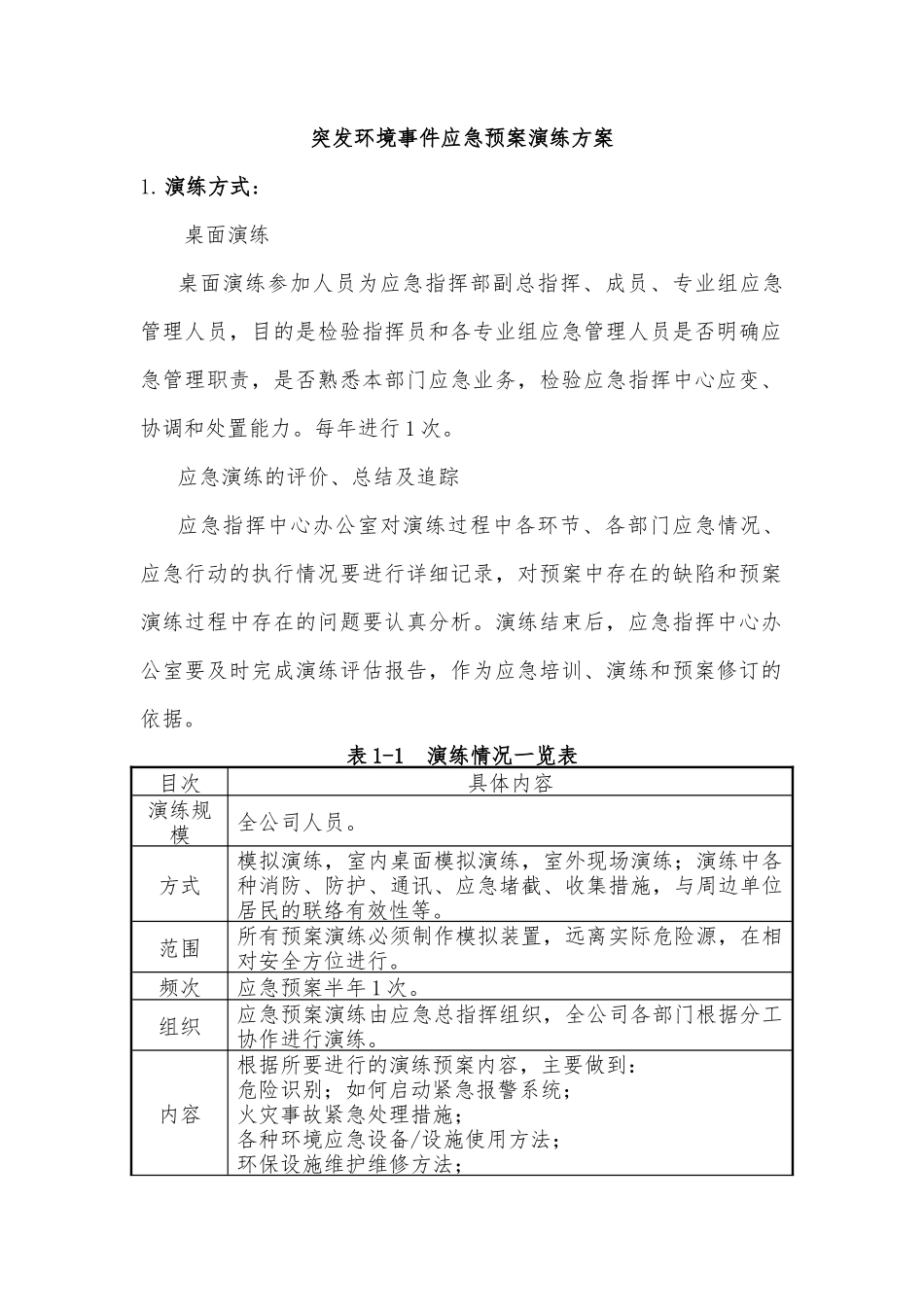 突发环境事件应急预案演练方案_第1页