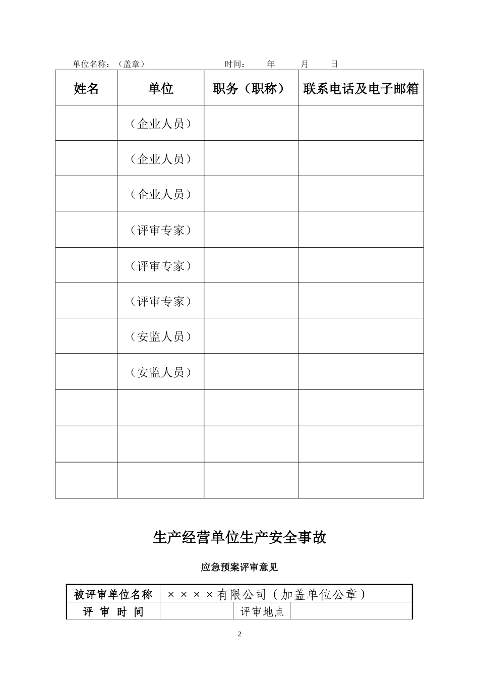 应急预案备案表格【12页】_第2页