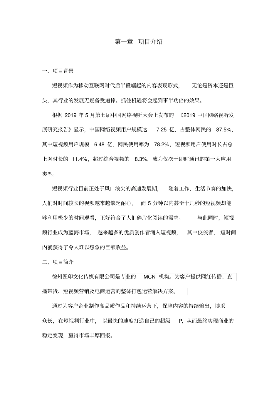 短视频及电商运营项目融资商业计划书_第3页