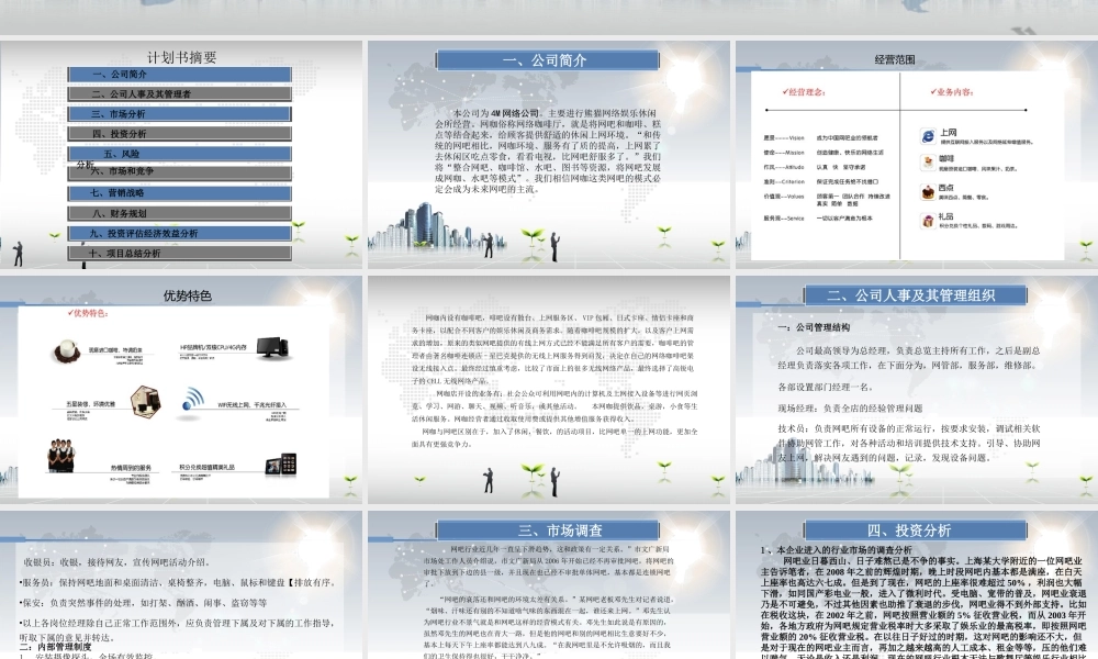 熊猫网咖电竞馆-创业计划书