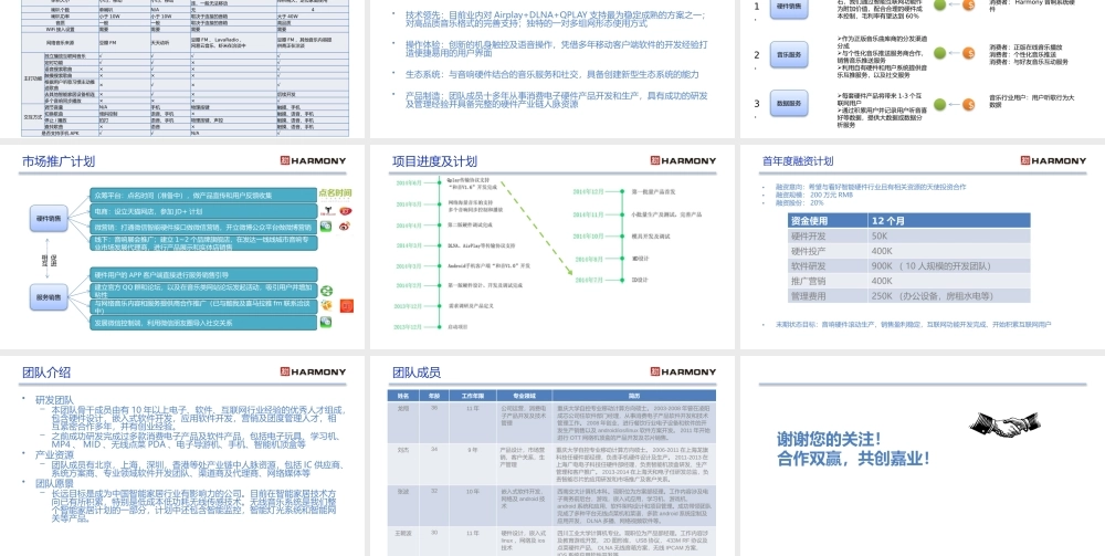 成都-和音智能无线互联网音响-融资计划书