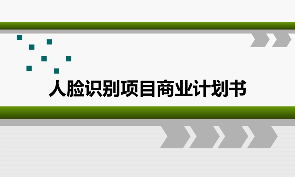 人脸识别项目商业计划书