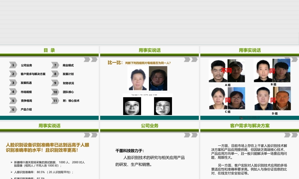 人脸识别项目商业计划书