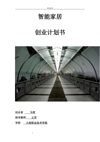 智能家居完整创业计划书实例