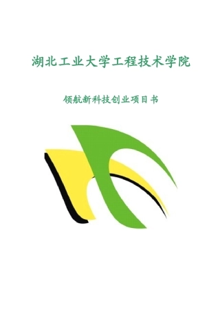 创业计划书范本——领航新科技创业项目书终稿挑战杯获奖作品