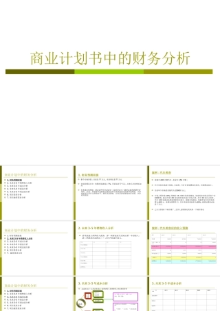 商业计划书中的财务分析