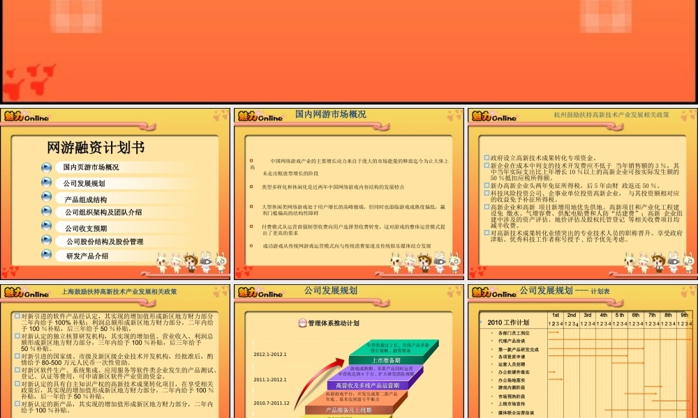 网游融资计划书-魅力OL