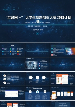 互联网 创新创业大赛-“大学生外卖订餐平台项目商业计划书APP”