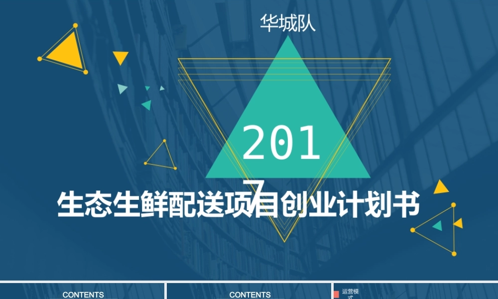 生态生鲜配送项目创业项目计划书