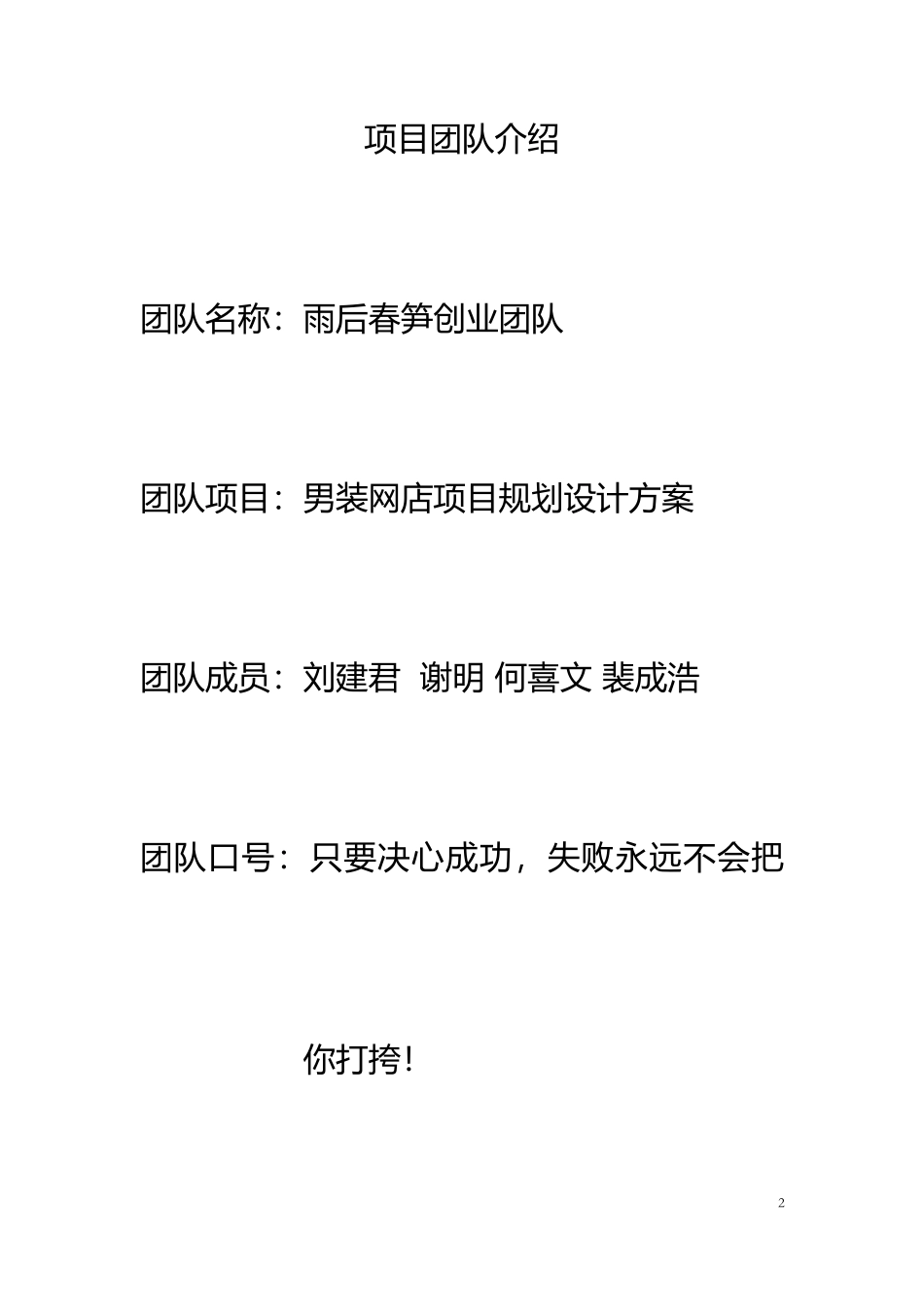 淘宝男装网店项目计划书_第2页