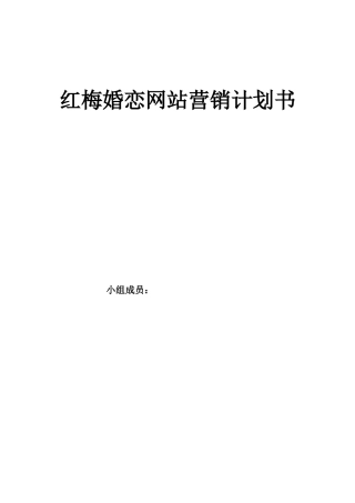 婚恋网站营销计划书