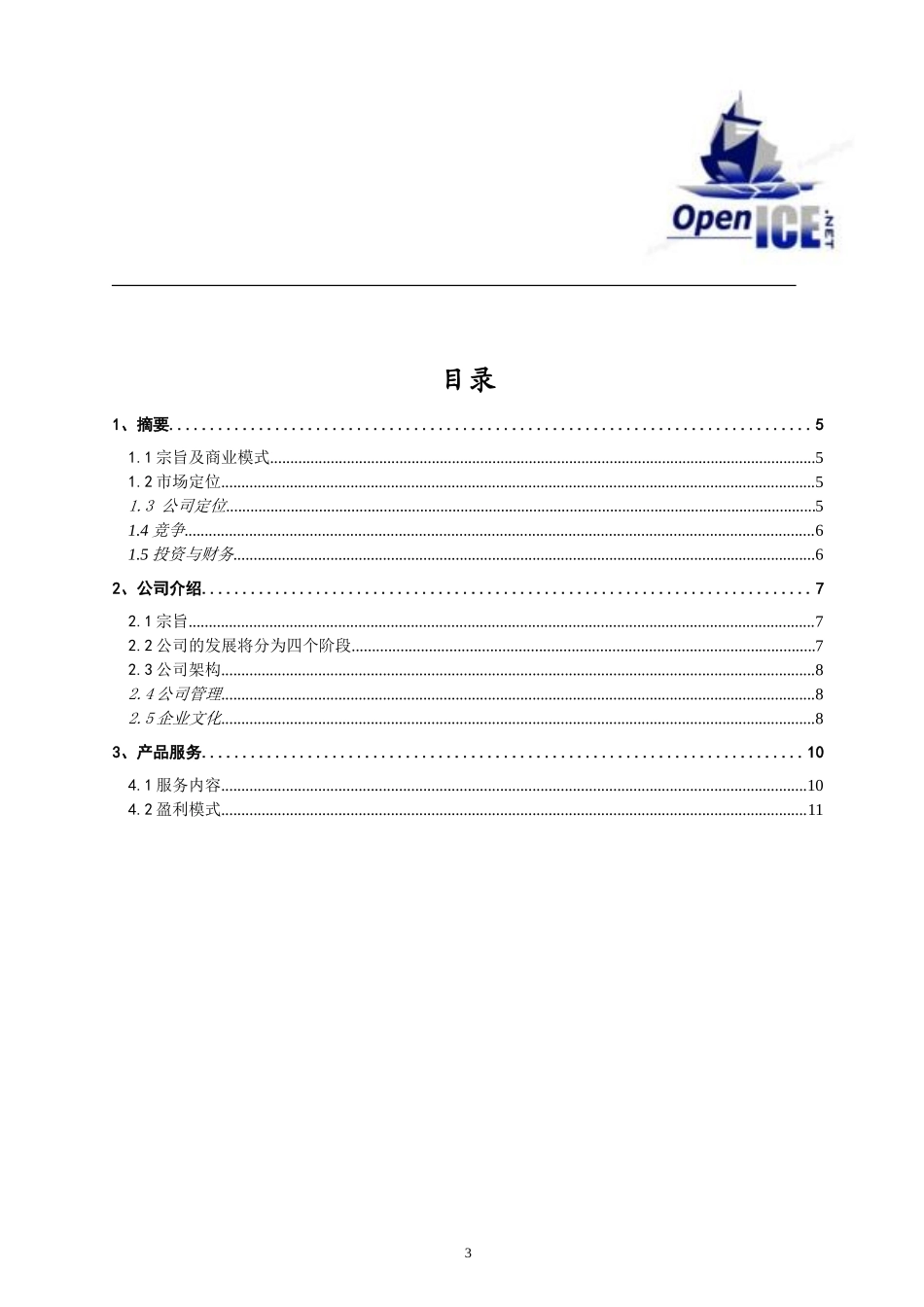 网络信息服务公司创业计划书_第3页