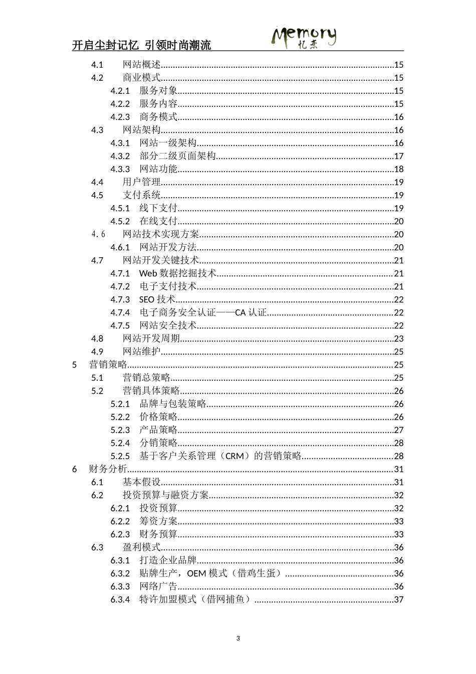 忆恋网站商业策划书_第3页