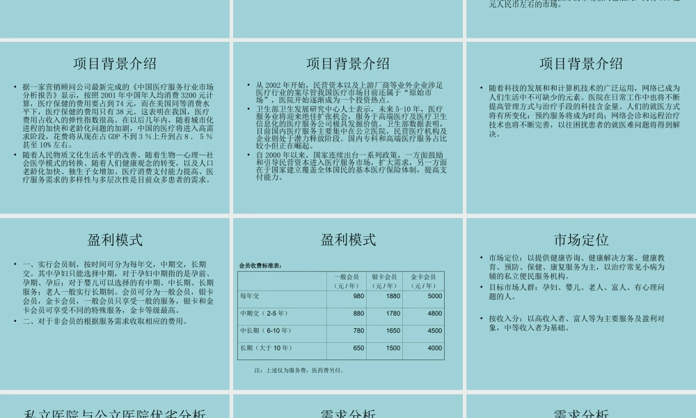 便民社区连锁医院创业计划书