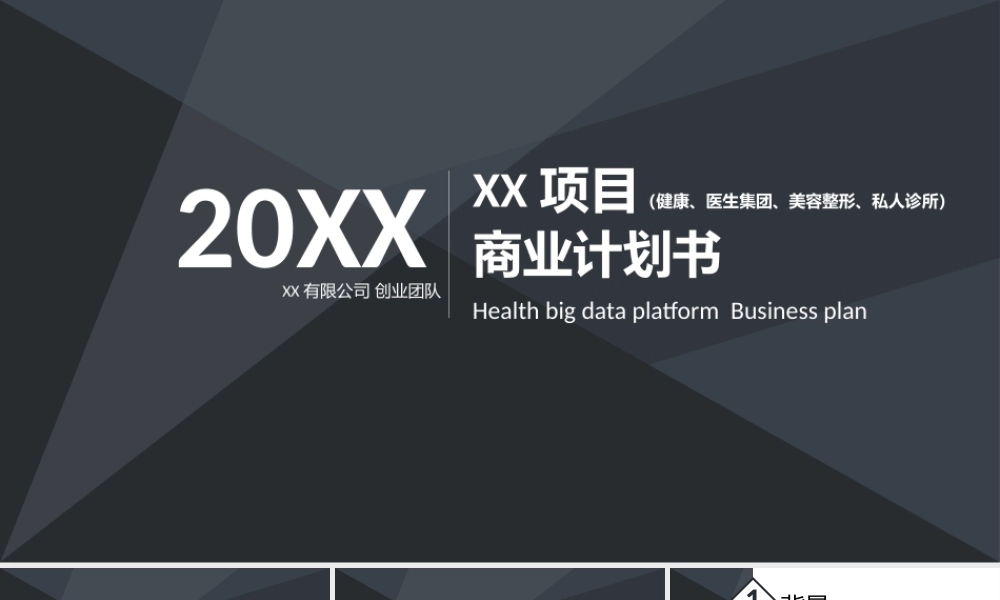 精品模板6-完整标准版商业计划书-(健康、医生集团、美容整形、私人诊所)