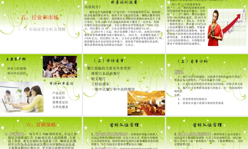 正天然阁食疗保健餐厅创业计划书