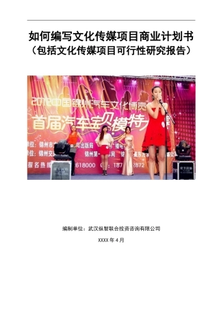 XXXXX文化传媒项目商业计划书