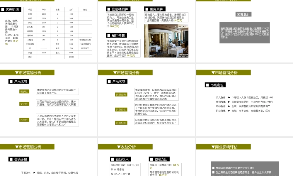 博物馆酒店计划书