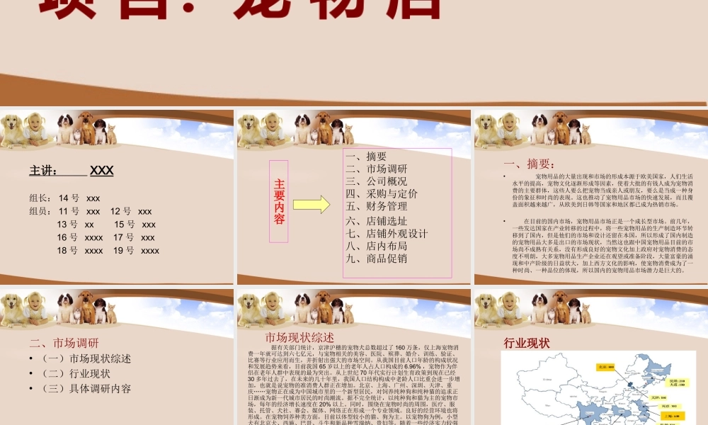创业策划书:宠物店