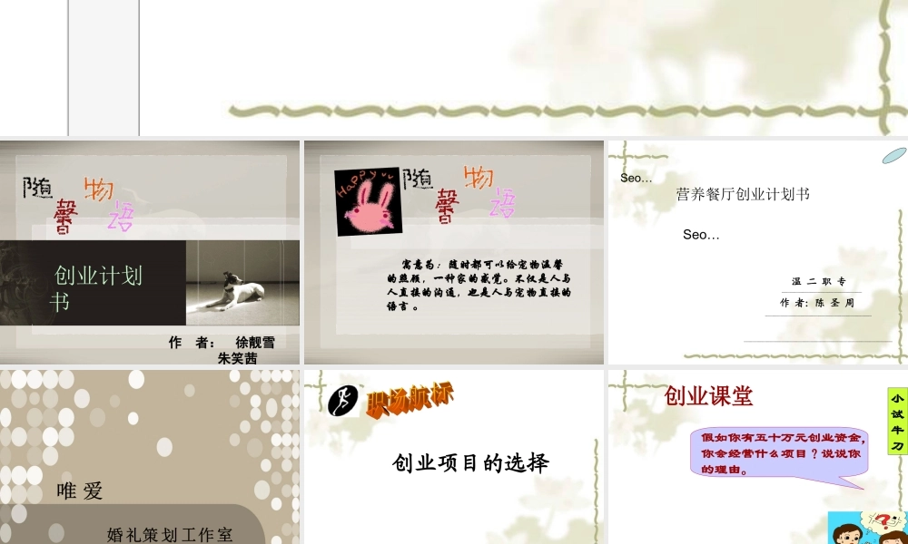 创业项目的选择