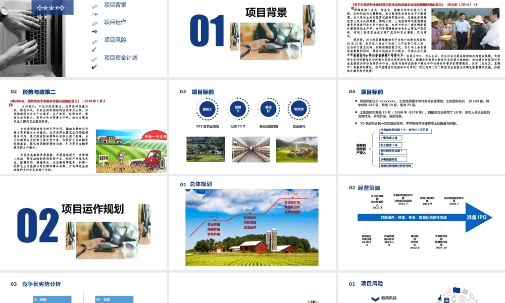 关于智慧农场投资项目商业计划书