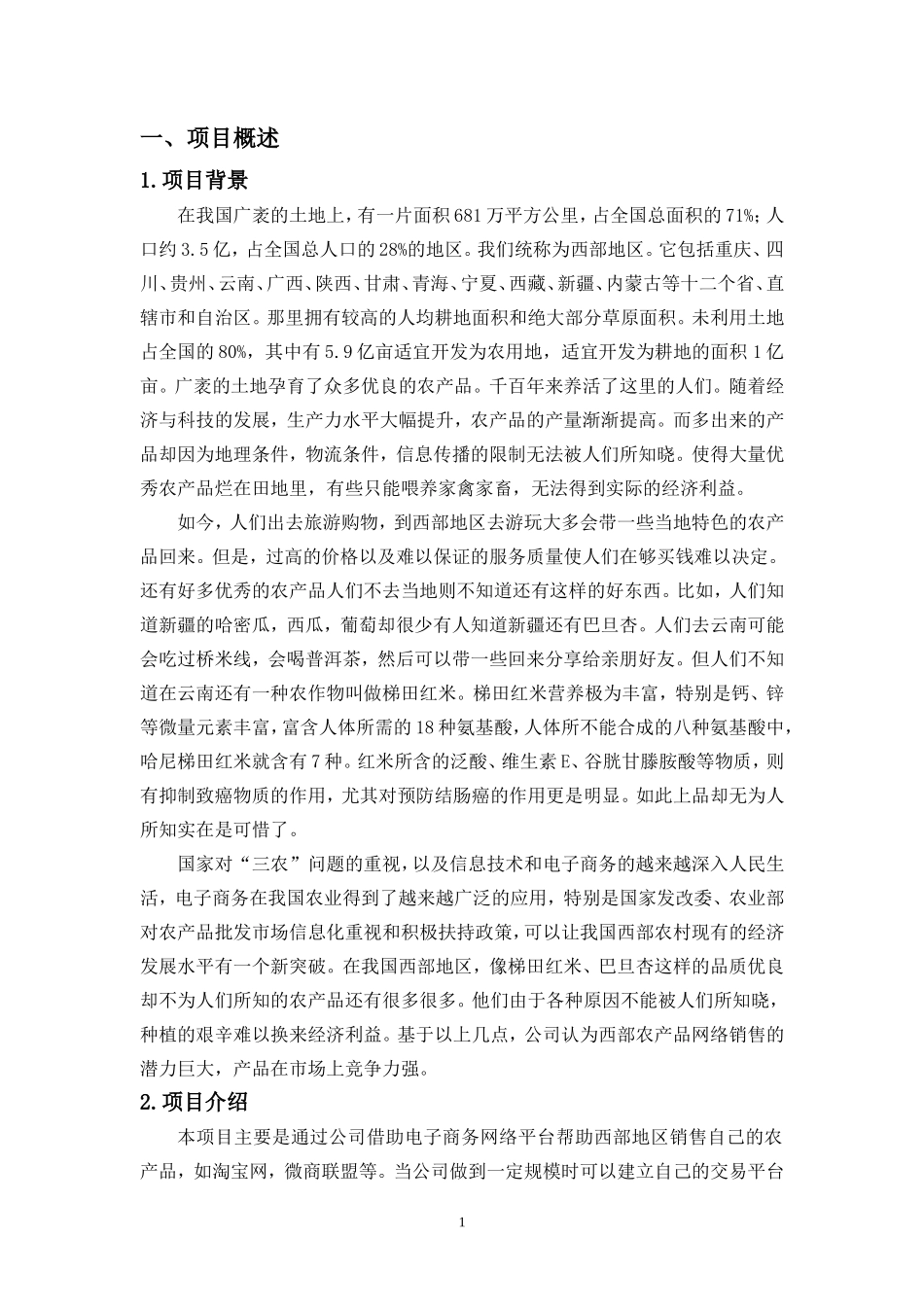 西部农产品电子商务应用创业计划书_第3页
