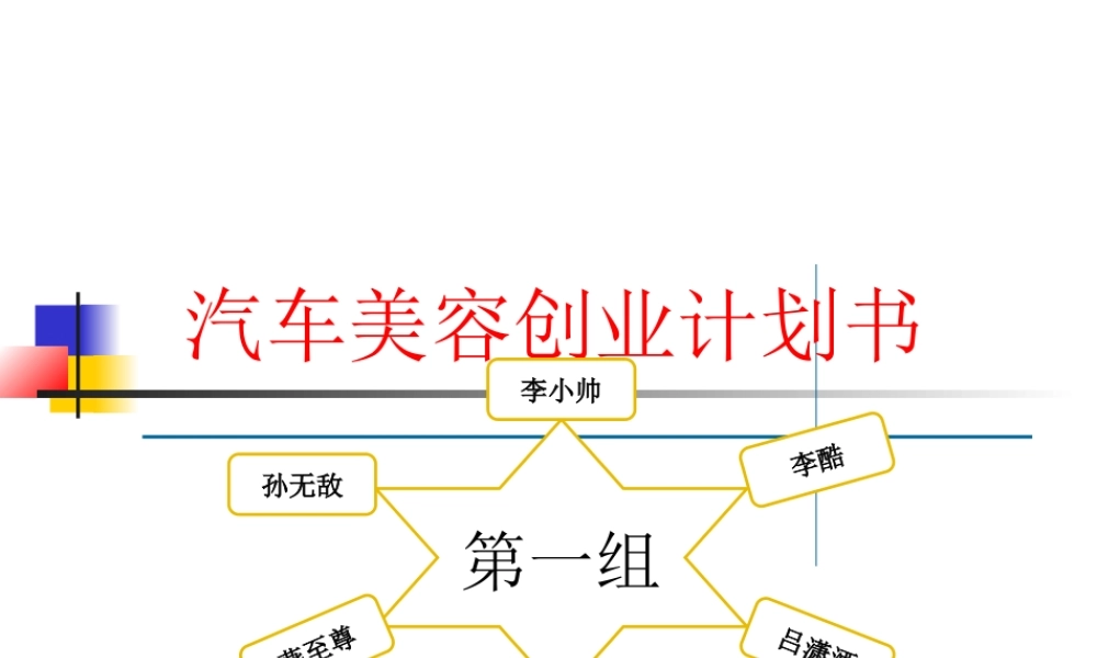 汽车美容创业ppt