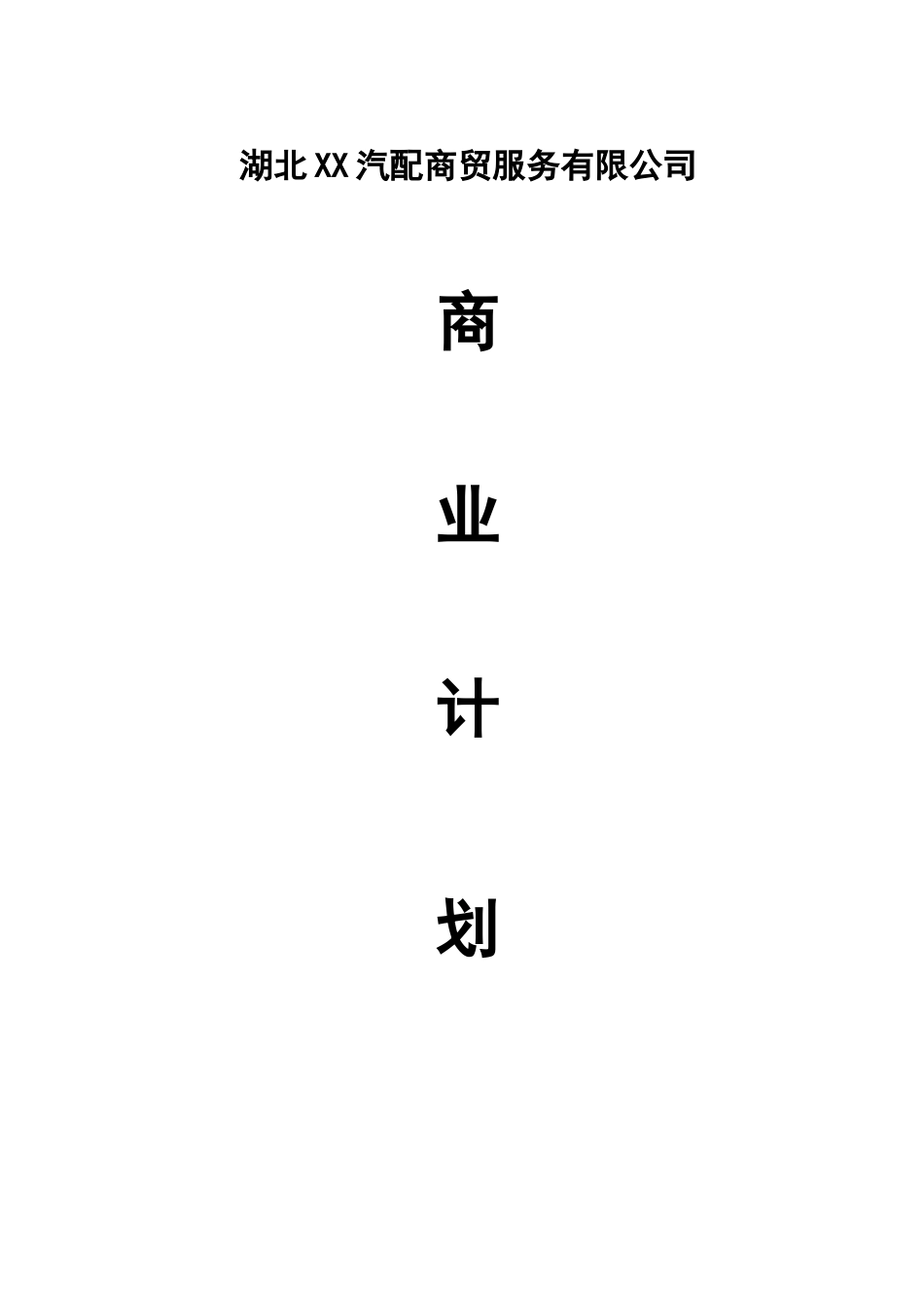 汽配贸易商业计划书_第1页